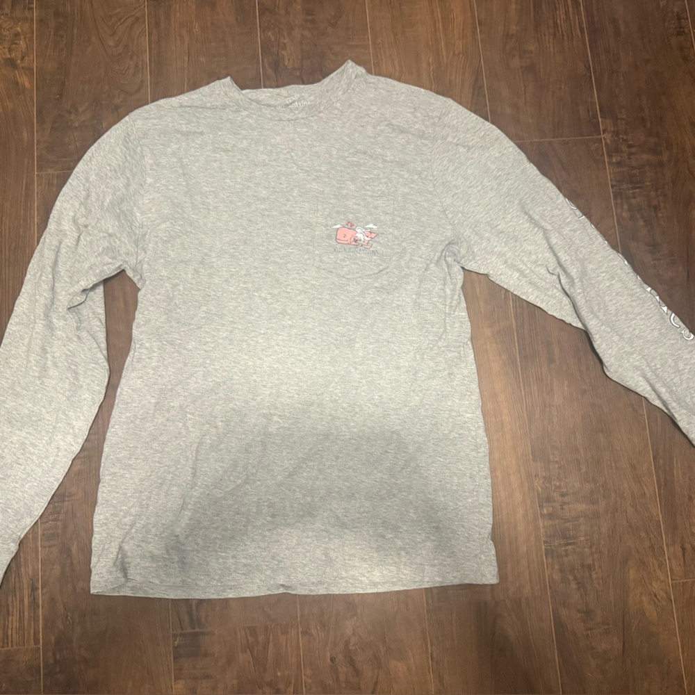 Vineyard Vines Light Gray Valentines Crew Neck Sweater Medium